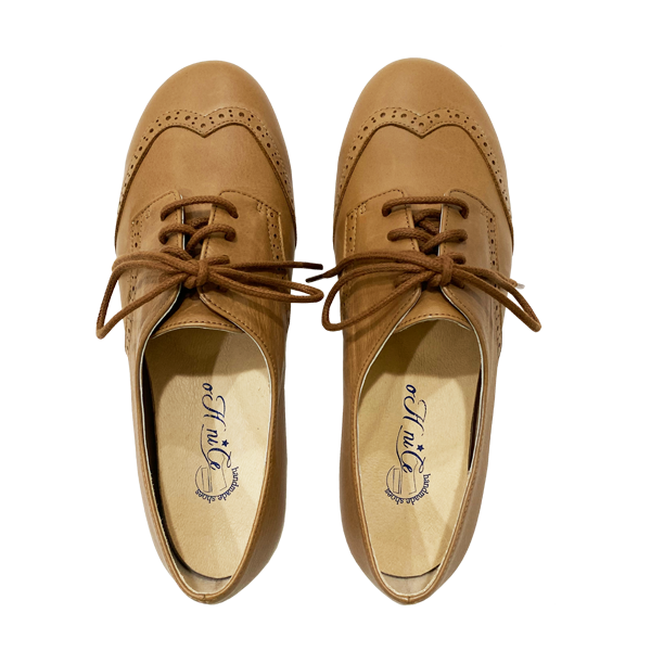 牛津豚皮內裡平底鞋