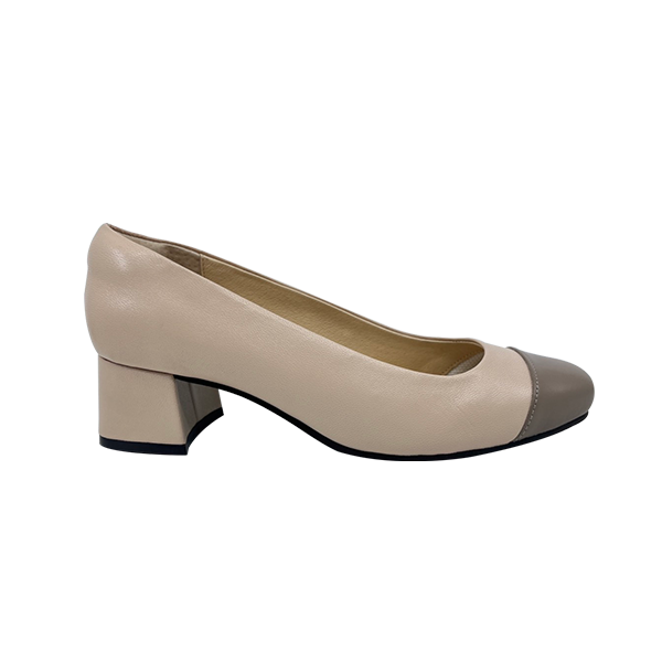 真皮撞色百搭低跟鞋