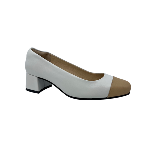 真皮撞色百搭低跟鞋