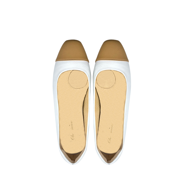 真皮撞色百搭低跟鞋