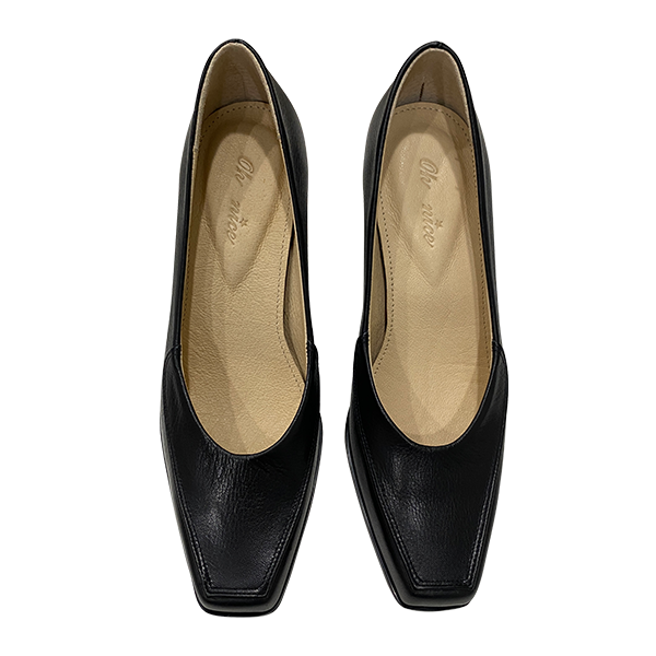 簡約氣質小方頭跟鞋