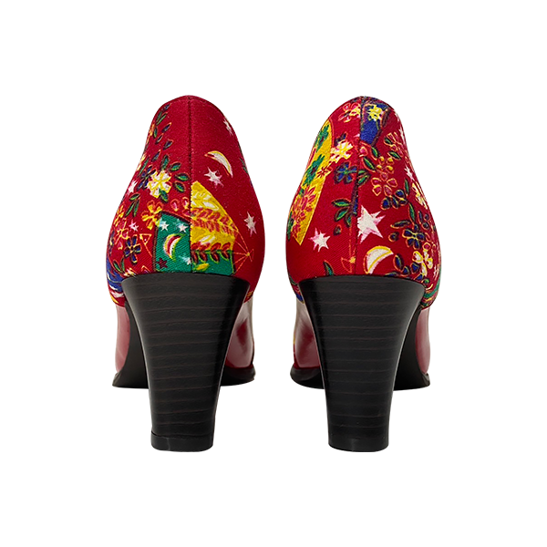 復古時尚緹花跟鞋