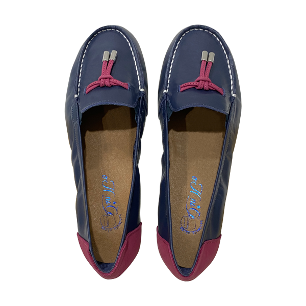 撞色方塊樂福鞋