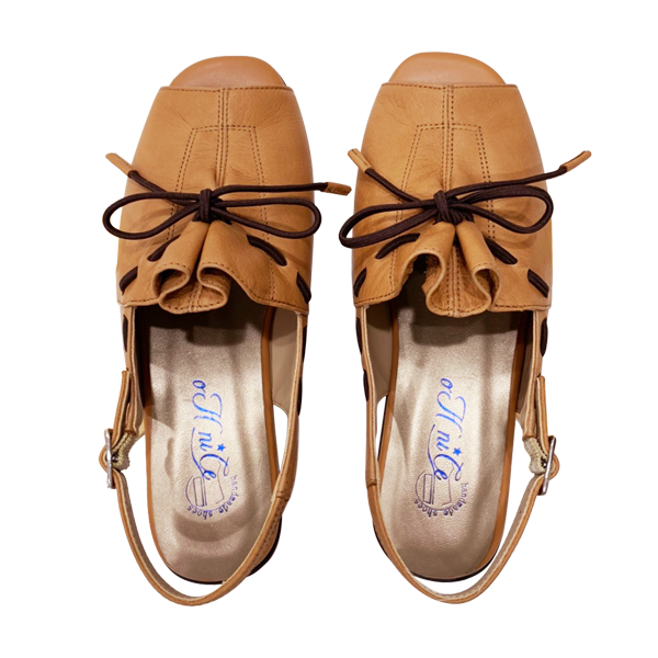 羊皮嬌小復古輕涼鞋