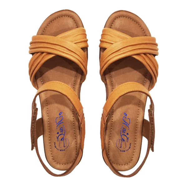 真皮革交叉設計涼鞋