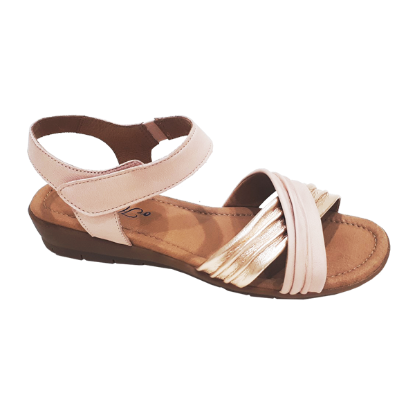 真皮革交叉設計涼鞋