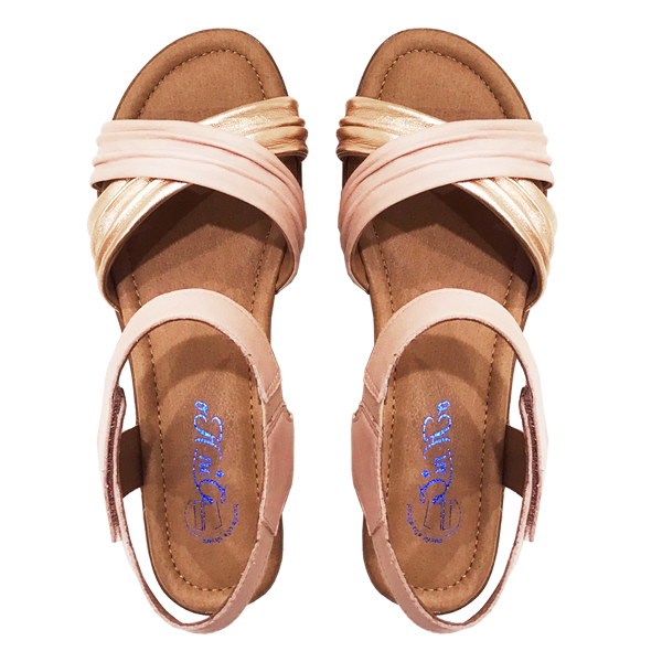 真皮革交叉設計涼鞋